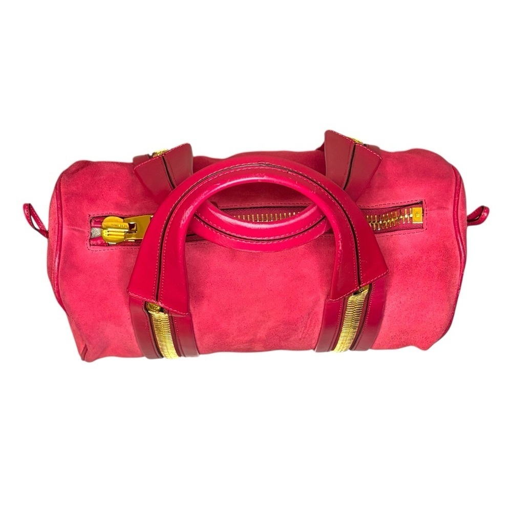 Tom Ford | Rare Suede Zip-Trim Duffel | Fuchsia Pink | 12” - Picture 8 of 16